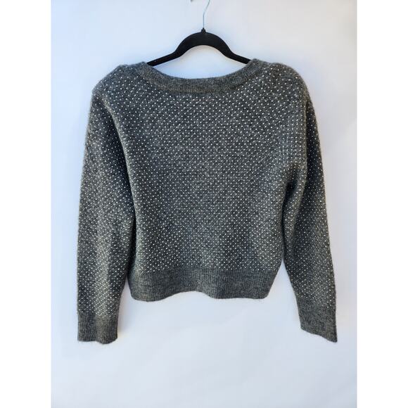 Veronica Beard Pablah Studded Alpaca-Blend Sweater Large Grey - Picture 2 of 5